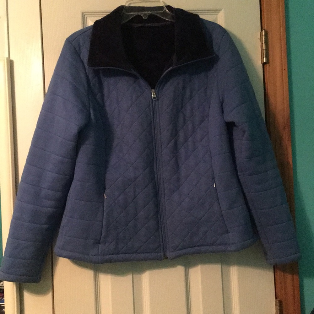 Blue fleeced line north face jacket